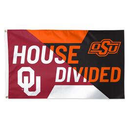 WinCraft - Oklahoma Sooners vs Oklahoma State Cowboys 3' x 5' Single-Sided Deluxe House Divided Flag - Multicolor