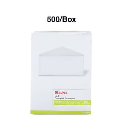 500/Box  
Staples No.9 Gummed Envelopes