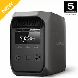 EcoFlow - DELTA 3 Classic(1024 Wh Capacity)Portable Power Station,1800W AC Output,Fast Charge,Solar Generator for RVs - Dark Black