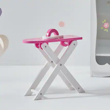 Front. Teamson Kids - Olivia's Little World Little Princess Dolls Ironing Board and Iron, Pink/White.