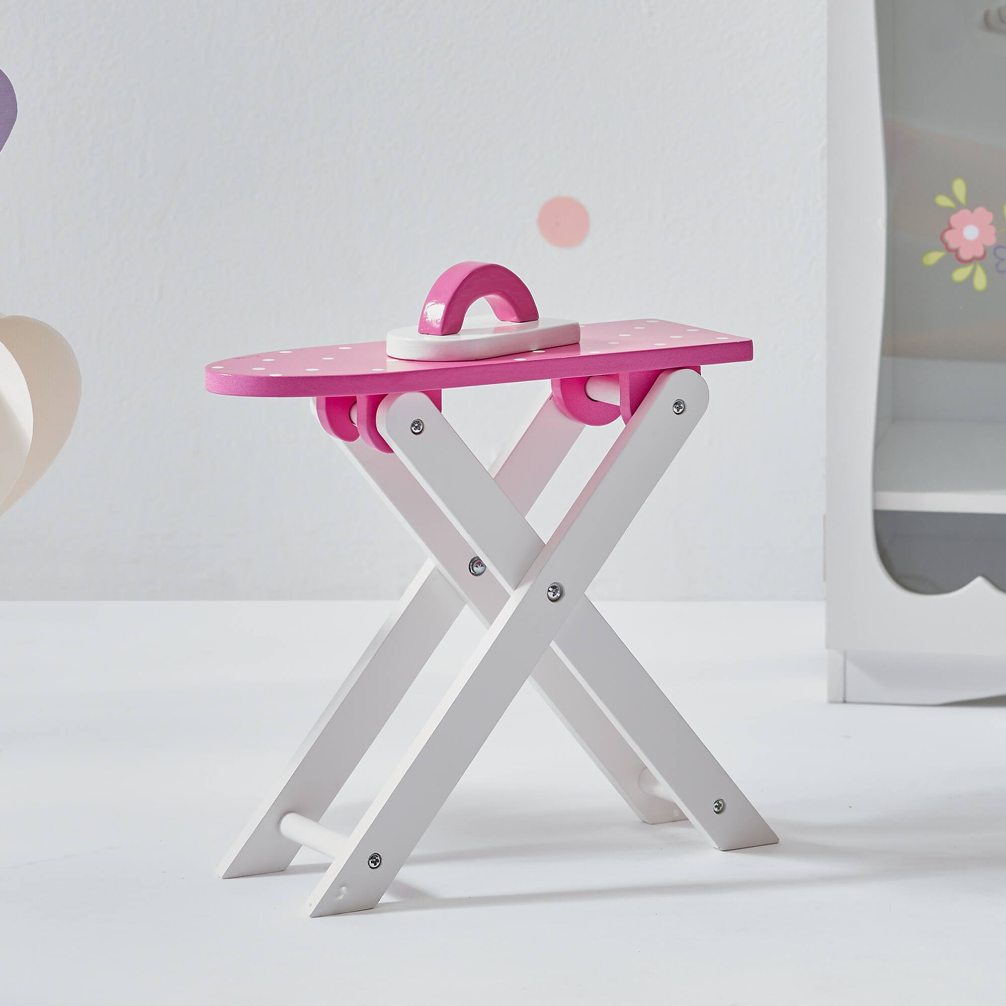 Front. Teamson Kids - Olivia's Little World Little Princess Dolls Ironing Board and Iron, Pink/White.