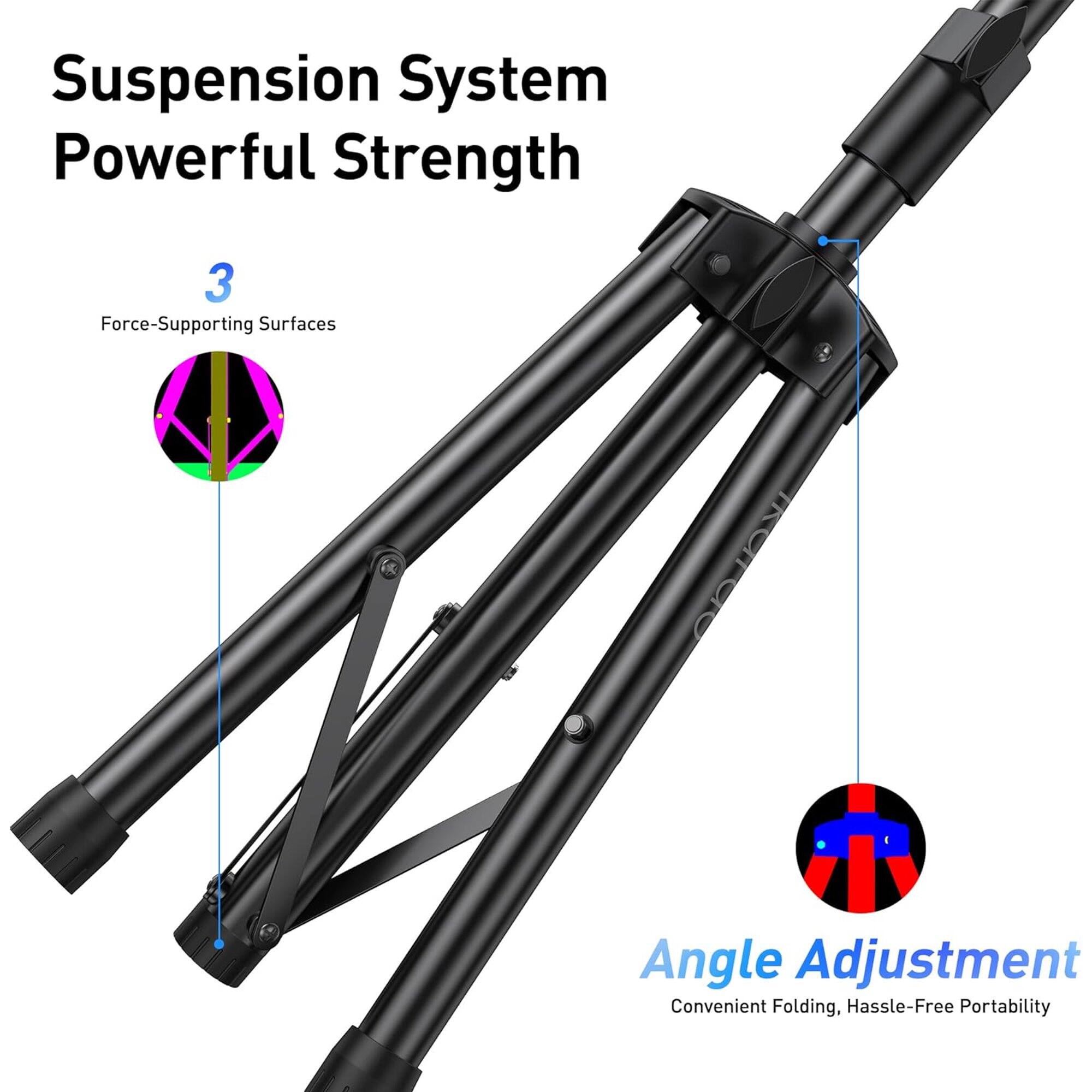 Suspension System Powerful Strength

3 Force-Supporting Surfaces

Angle Adjustment Convenient Folding, Hassle-Free Portability