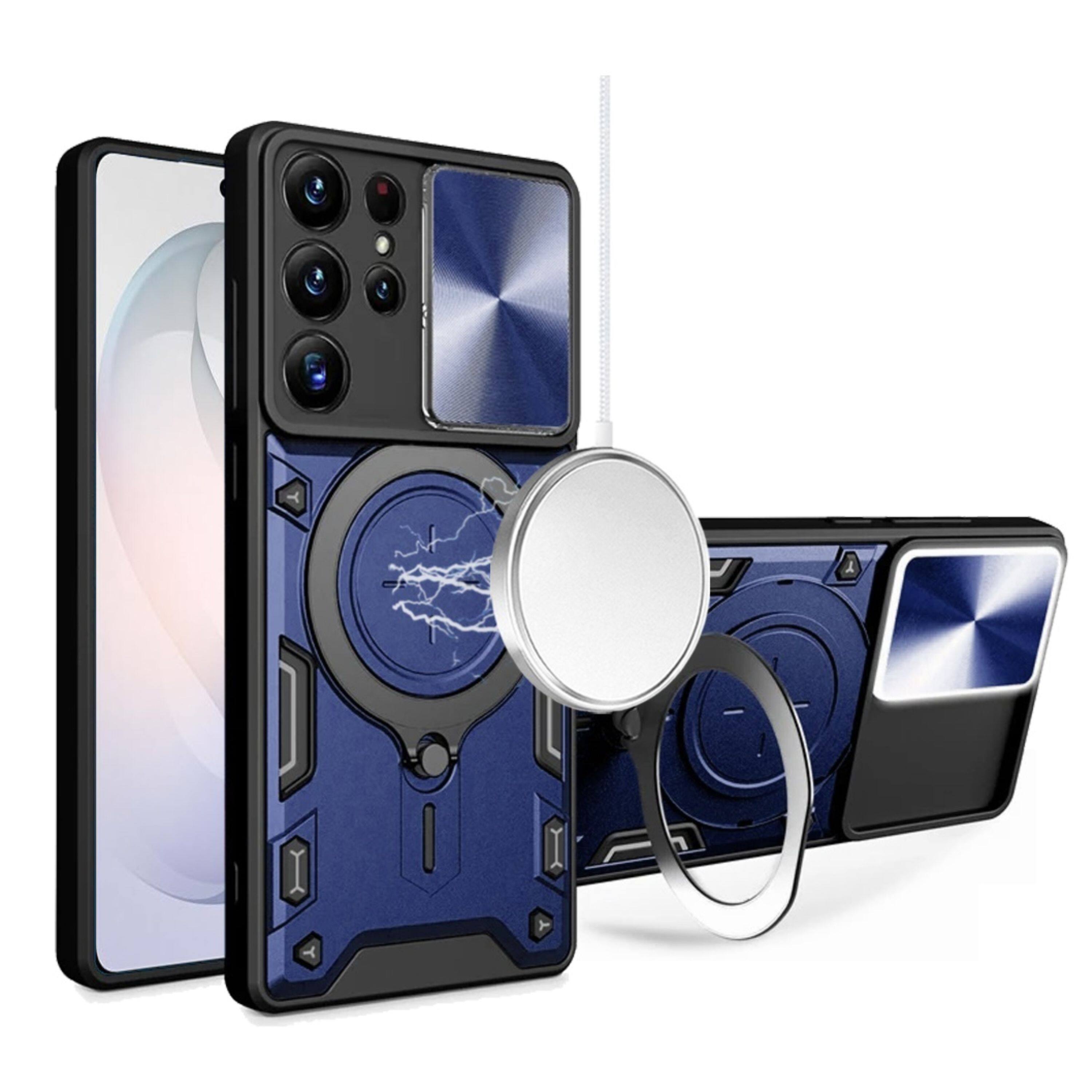 Kitcheniva - Magnetic Ring Camera Lens Protection Case With Tempered Glass For Samsung Galaxy S26 Ultra - Blue