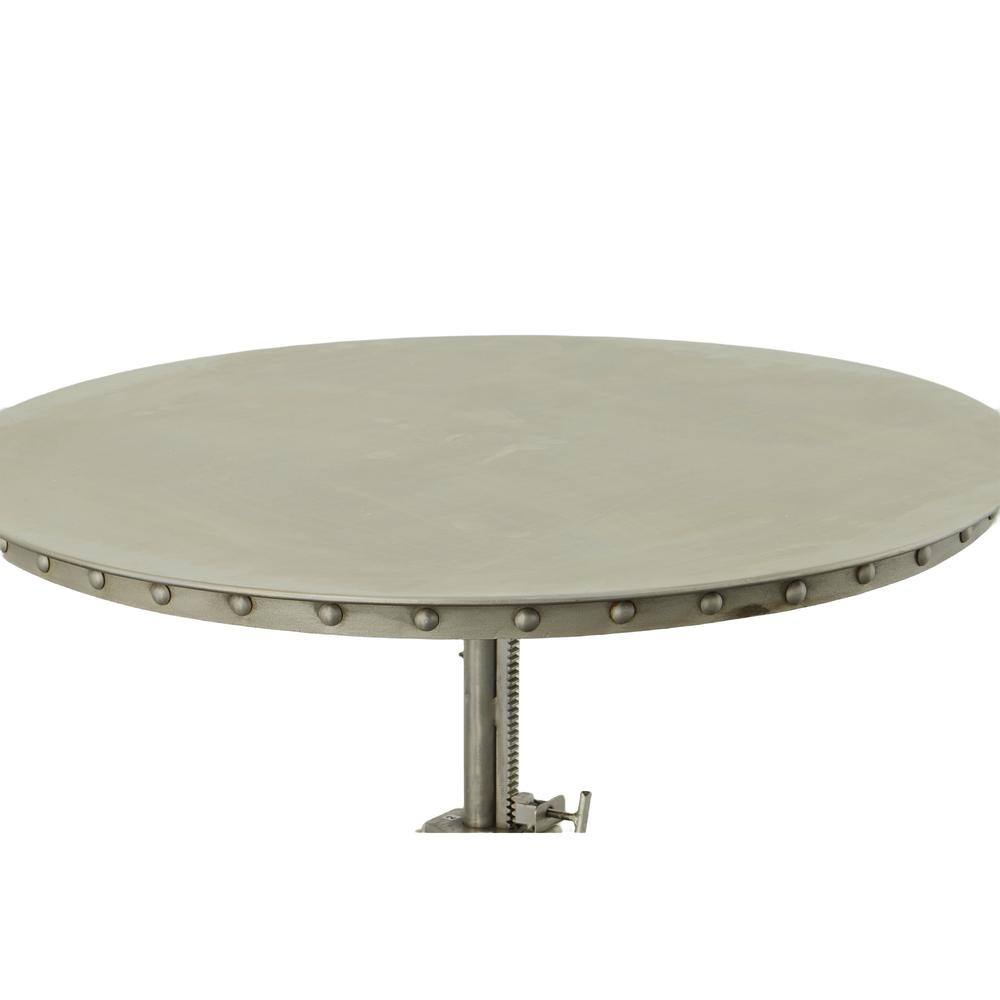 Alt View 2. Carolina Chair & Table - Mundra Adjustable Crank Table - Antique Nickel - Grey.