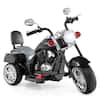 Front. Costway - Costway Kids Motorcycle, 6V Battery Powered 3-Wheel Electric Motorcycle for Kids with Horn - Black.