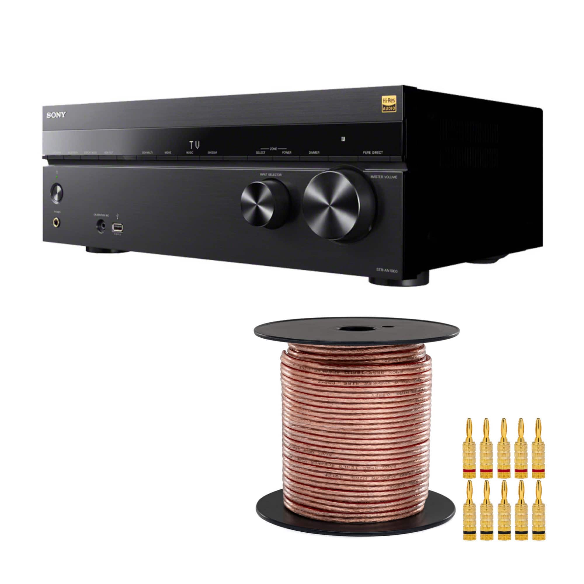 Sony - STR-AN1000 7.2 Channel 8K Av Receiver With Speaker Accessory Kit Bundle - Black