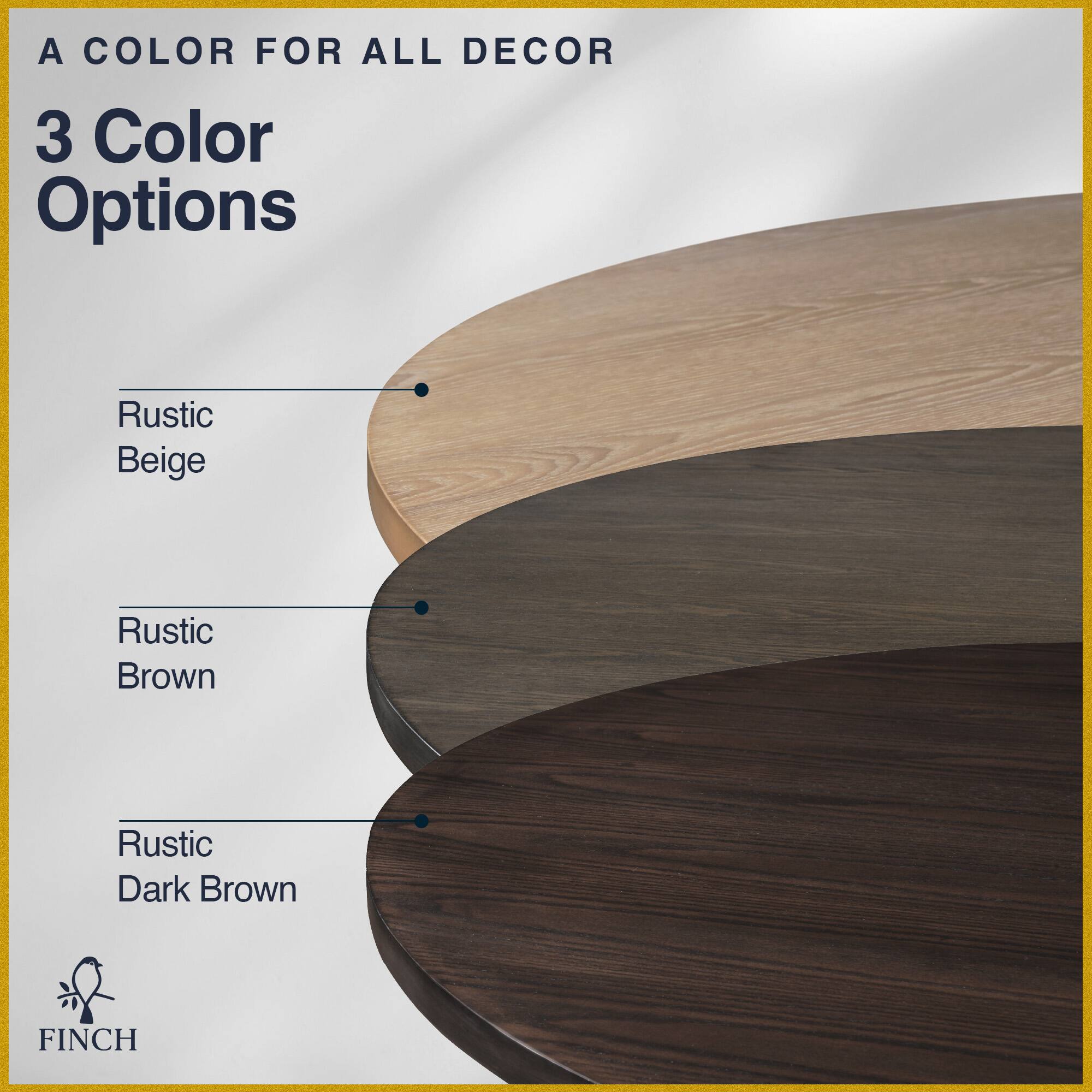 Alt View 14. Finch - Alfred Round Modern Farmhouse Rubberwood Table - Rustin Dark Brown.