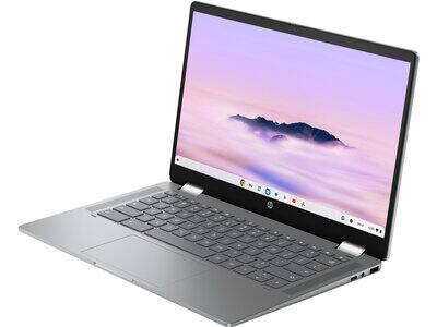 Alt View 1. HP - Chromebook x360 14b-cd0030ca 14" FHD IPS Intel Core i3-N305 up to 3.8 GHz 8GB RAM 256GB UFS ChromeOS - Mineral Silver.