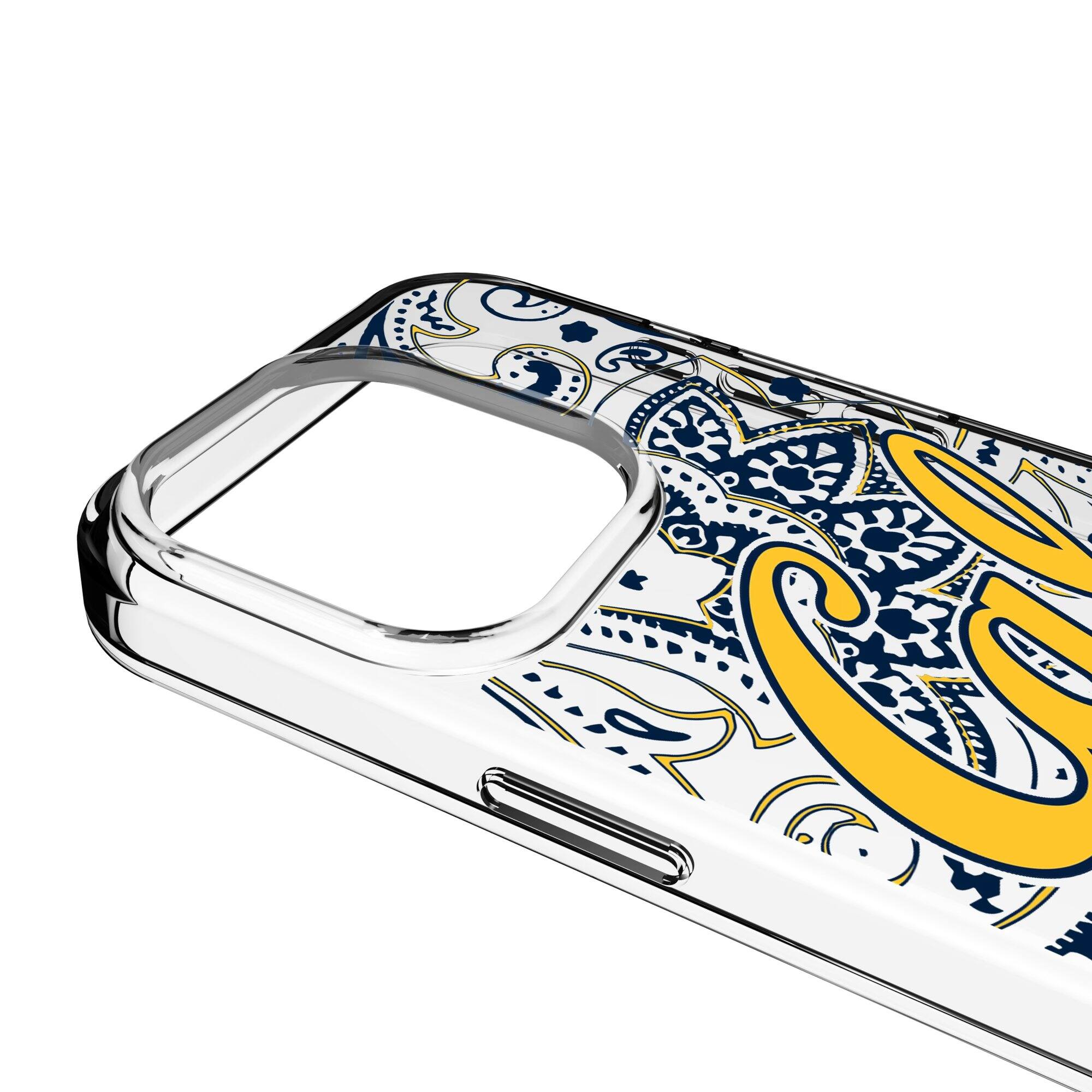 Alt View 2. Keyscaper - Cal Bears Paisley iPhone Clear Case - 15 Pro Max - Multicolor.