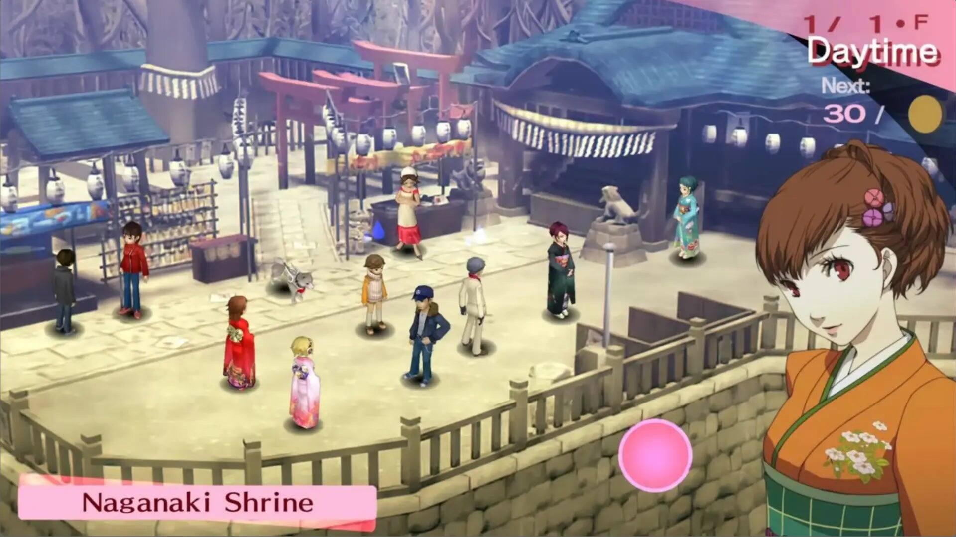 1/1 F  
Daytime  
Next: 30  
Naganaki Shrine