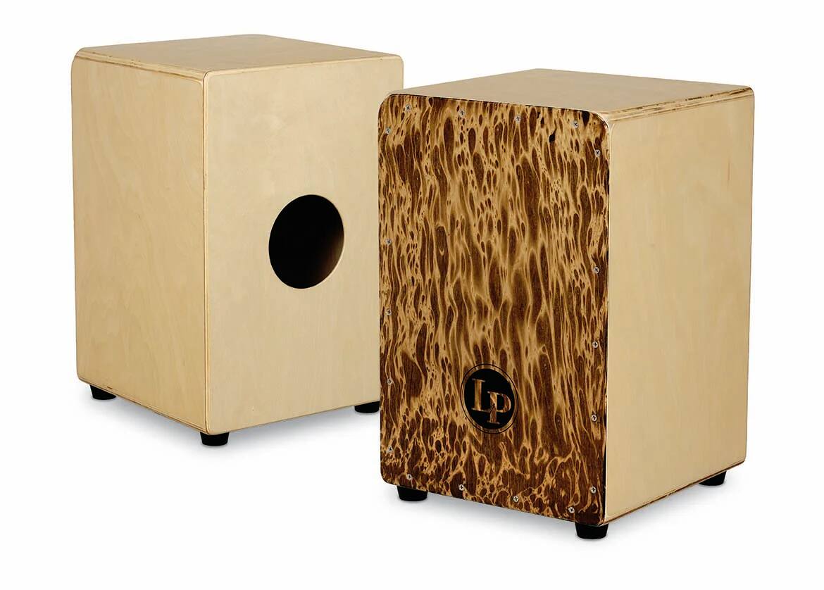 Angle. Latin Percussion - Snare Cajon Drum Hardwood Body Internal Wires Non Slip Feet.