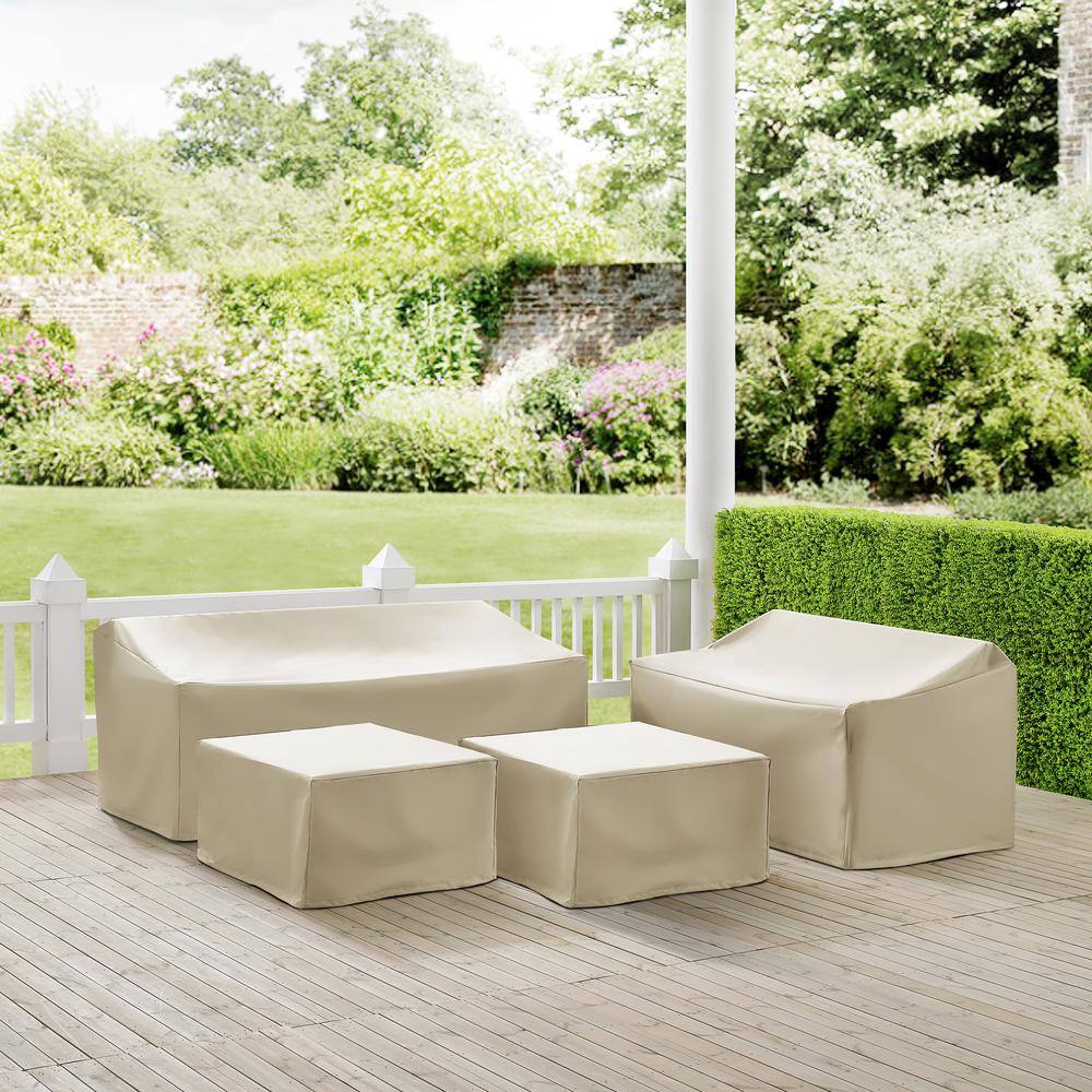 Alt View 2. Crosley Furniture - 4Pc Outdoor Furniture Cover Set - Tan.