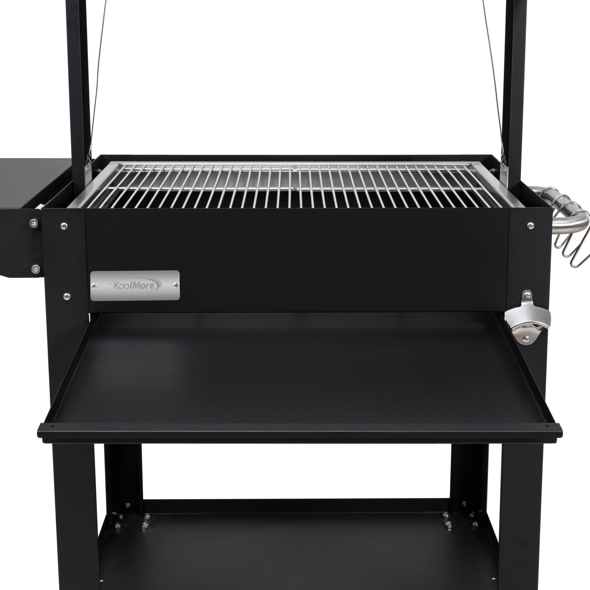 Alt View 7. Koolmore - 50 in. Argentine Charcoal Grill, Adjustable Grate Outdoor BBQ, in Black (KM-OG-A-45) - Black.