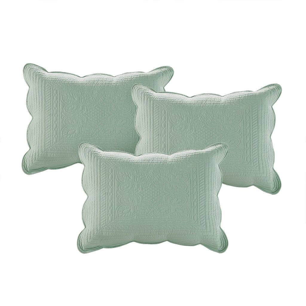Alt View 4. Gracie Mills - Gracie Mills Salvatore 6-Piece Reversible Cottage-Inspired Scalloped Edges Daybed Set - Seafoam.