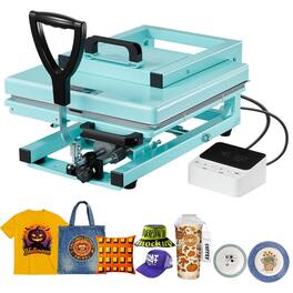Glintex - 15"x15" Hybrid Heat Press, 5-in-1 Multifunction, Fast Even Heating, Easy Controls for T-Shirts/Tumblers/Caps/Plates