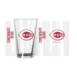 Logo Brands - Cincinnati Reds 16oz. Team Wordmark Game Day Pint Glass - Multicolor