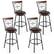 Front. Costway - Costway Set of 4 24/30 Inch Adjustable Swivel Barstools Metal Dining Chairs - Black,Brown.