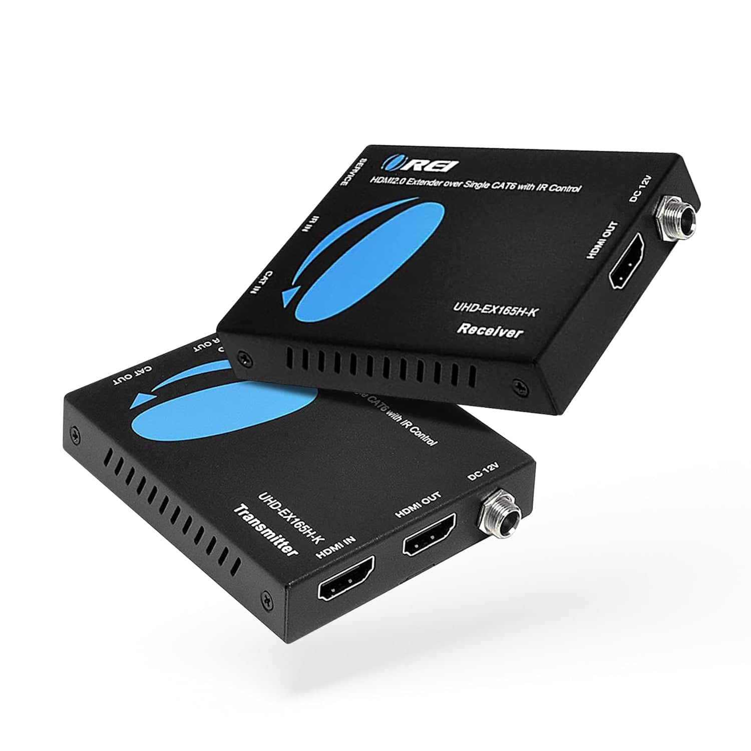 Orei - 4K@60hz HDMI™ Extender (Loop, IR) - 165ft (cat6)-UHD-EX165H-K - Black