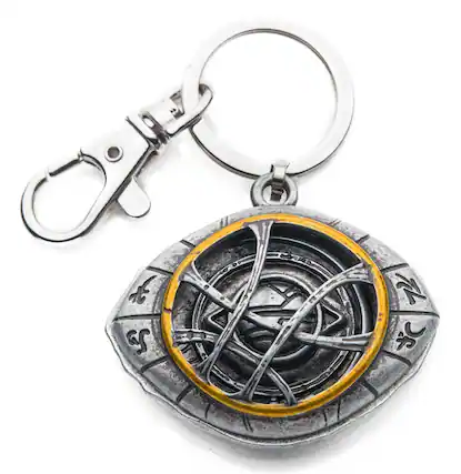 Front. Marvel - Marvel Doctor Strange Multiverse of Madness Eye of Agamotto 3D Metal Keychain - Silver.