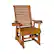 Front. Fortune Candy - Wooden Patio Glider with High Back and Deep Contoured Seat, Solid Fir Wood, Heavy Duty 600 LBS for Porch Yard Garden - Teak Tone.