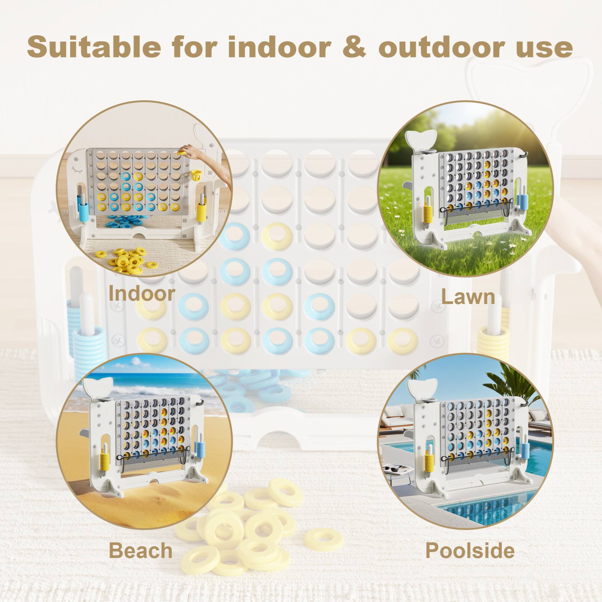 Suitable for indoor & outdoor use

- Indoor
- Lawn
- Beach
- Poolside