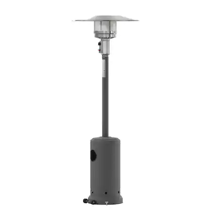 Front. Emma + Oliver - Outdoor Patio Heater - 7.5 Feet Round Steel Patio Heater - 40,000 BTU's - Slate Gray.