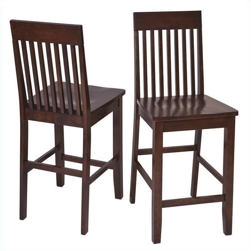 Front. Office Star Products - Office Star Westbrook 24" Bar Stools in Amaretto (Set of 2) - Espresso.