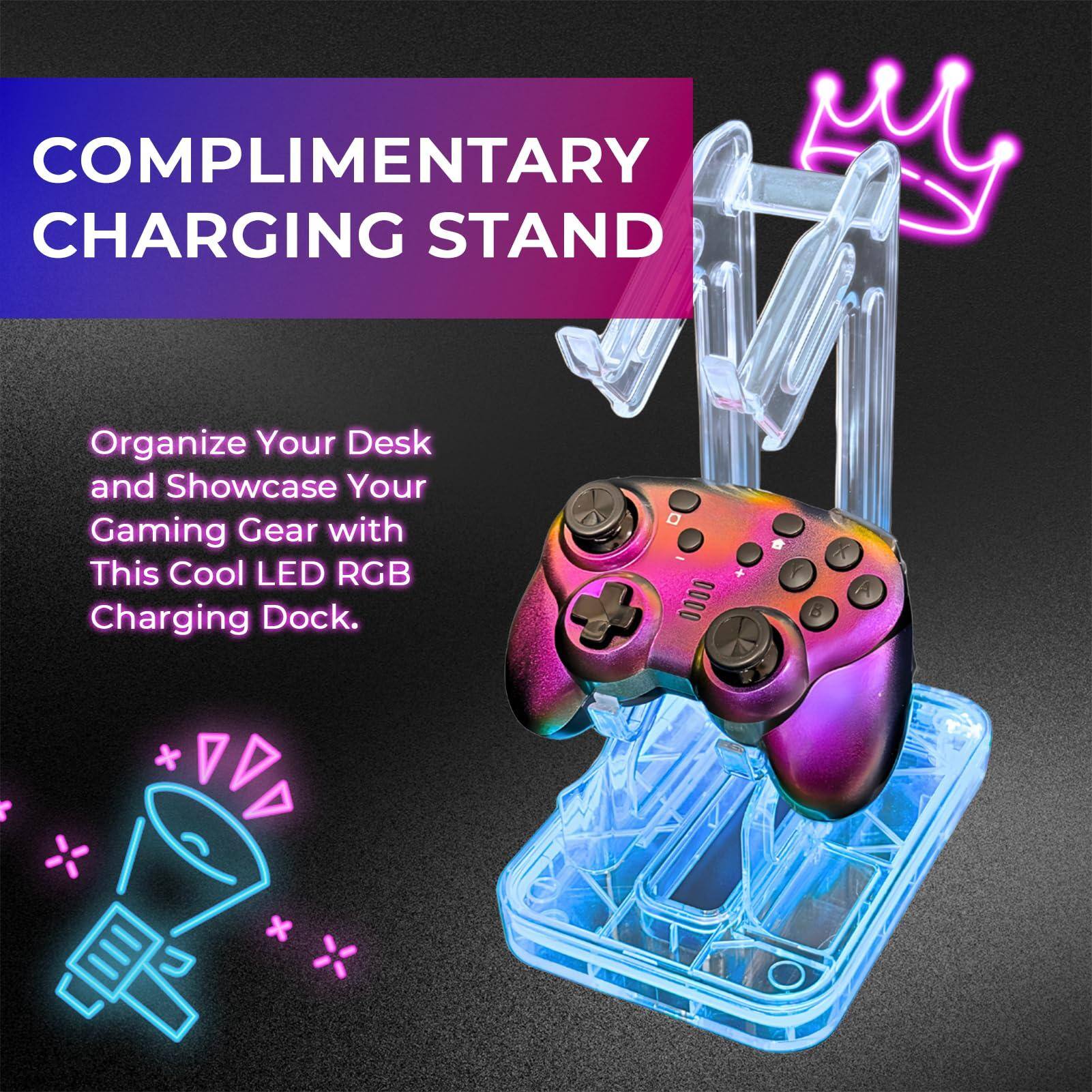 COMPLIMENTARY CHARGING STAND

Organize Your Desk and Showcase Your Gaming Gear with This Cool LED RGB Charging Dock.