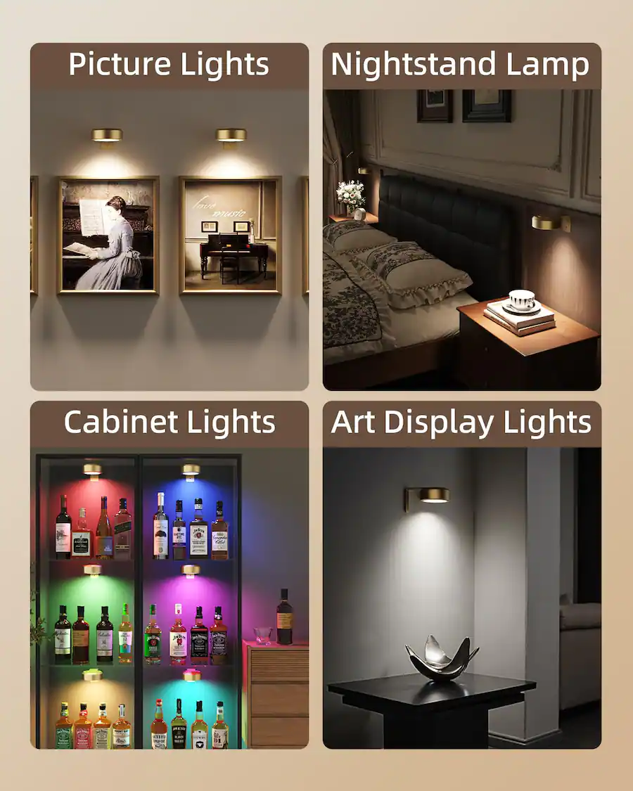 Empire DigiLabs Picture Lights For Wall 2000mah Rechargeable Magnetic ...