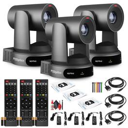 3 x PTZOptics Move 4K PTZ Camera with 30x Zoom (Gray) (PT30X-4K-GY-G3)