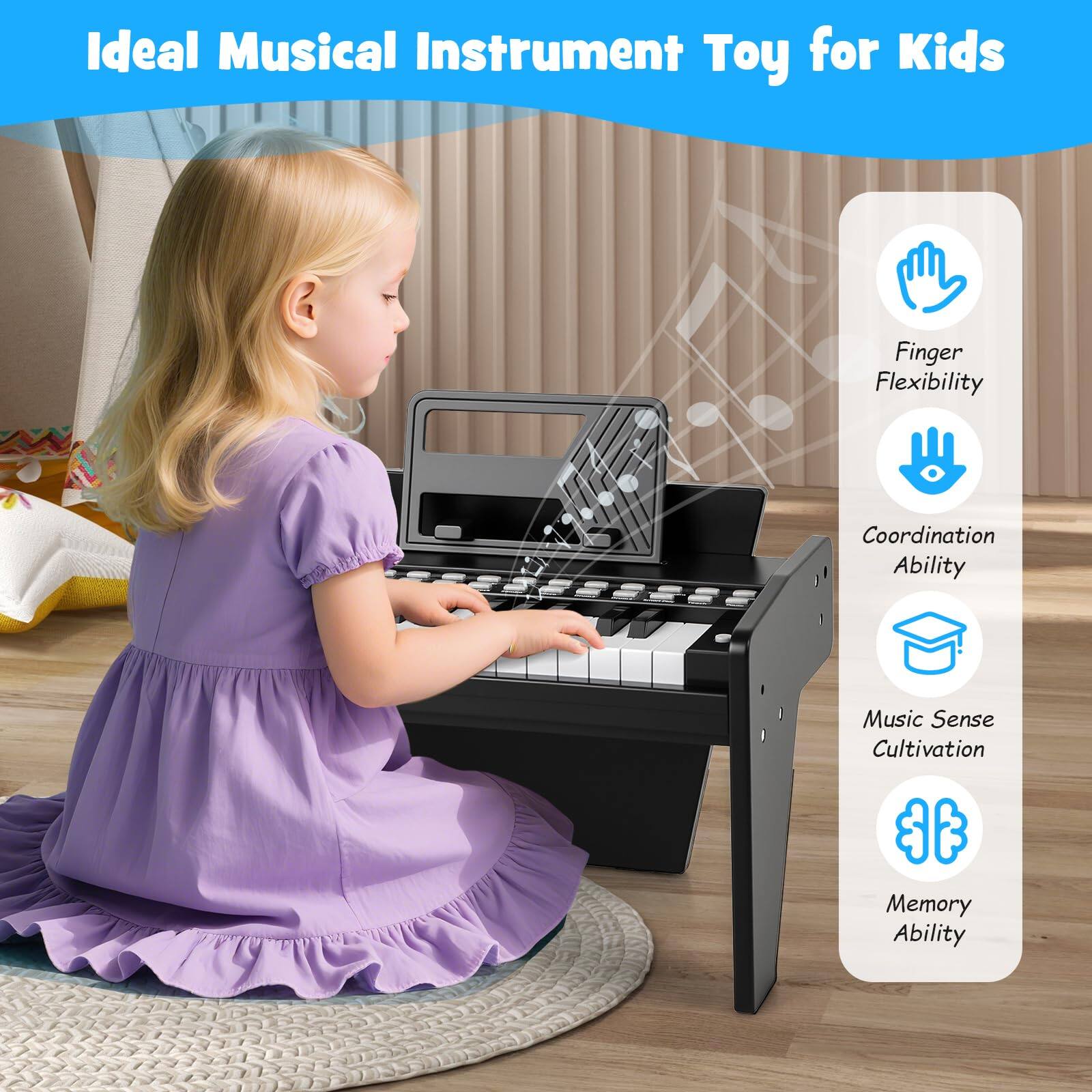 Ideal Musical Instrument Toy for Kids

- Finger Flexibility
- Coordination Ability
- Music Sense Cultivation
- Memory Ability