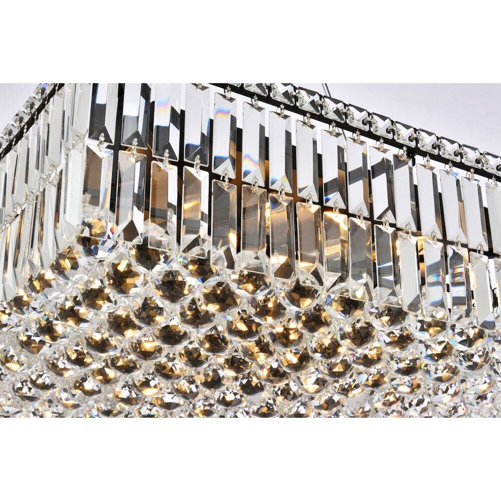 Left. Elegant Lighting - Maxime 24 Inch Black Chandelier - Black And Clear.