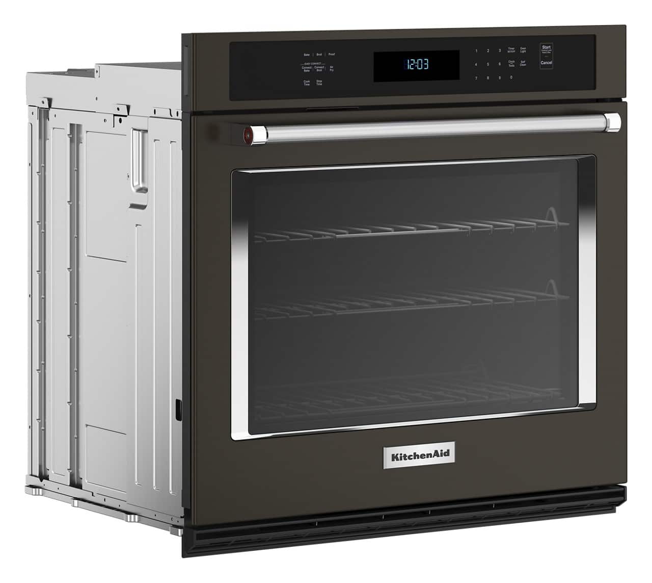 Alt View 2. KitchenAid - 27" Built-In Single Electric Wall Oven with Air Fry Mode - Black Stainless Steel.