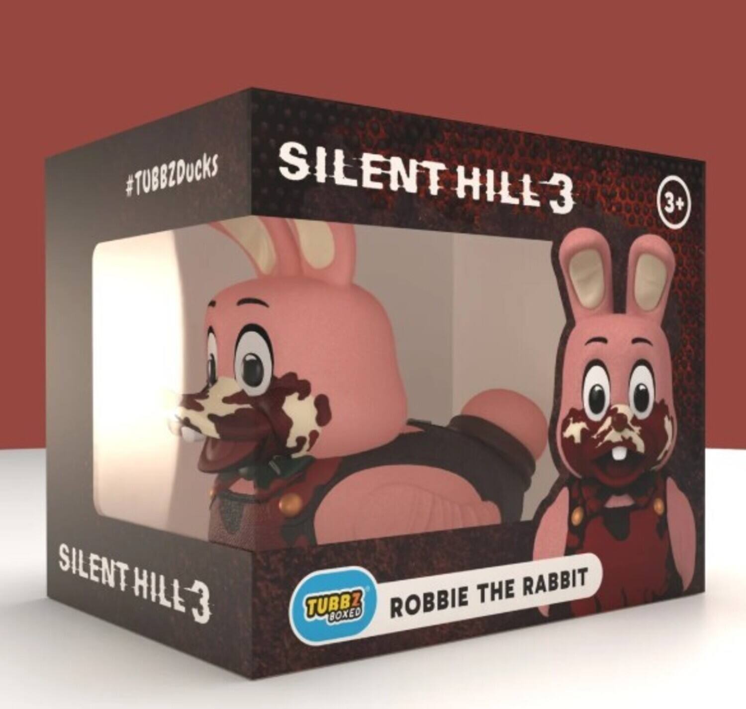 #TUBBZDucks SILENT HILL 3  
3+  
SILENT HILL 3  
THE RABBIT TUBBZ BOXED ROBBIE