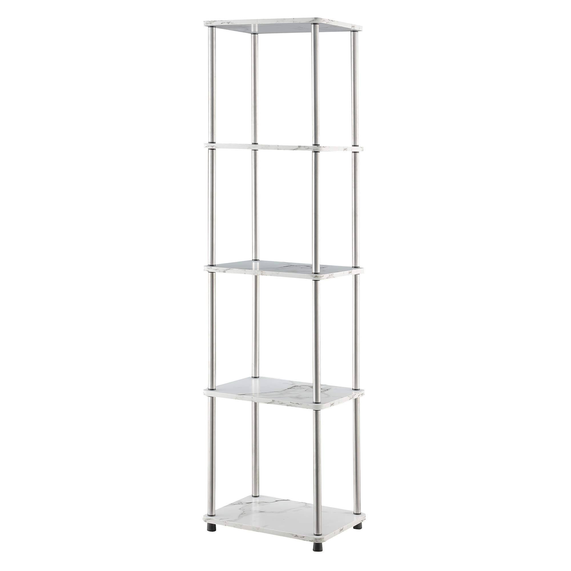Front. Reds Spade - Convenience Concepts Designs2Go No Tools 5 Tier Tower, Faux Marble Chrome - Default.