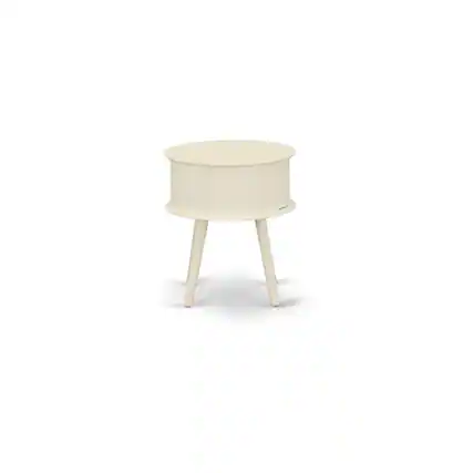 Front. East West Furniture - Night Stand White - Brown.