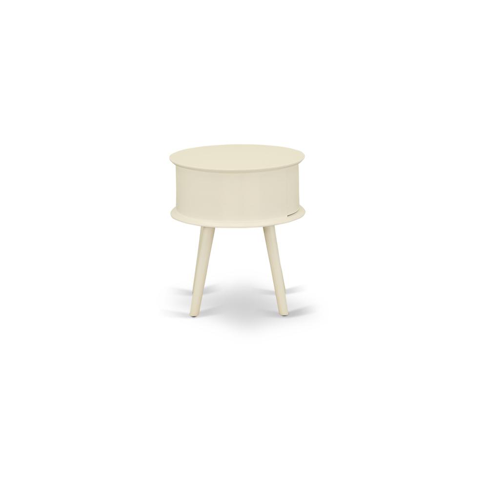 Front. East West Furniture - Night Stand White - Brown.