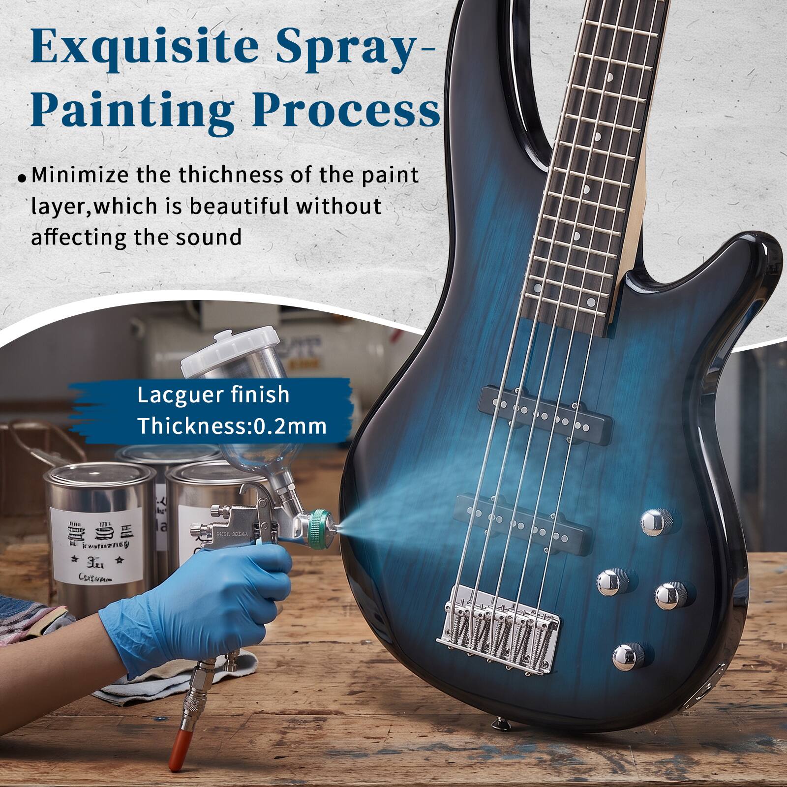 Exquisite Spray-Painting Process

- Minimize the thickness of the paint layer, which is beautiful without affecting the sound

Lacquer finish Thickness: 0.2mm

Inter m by kminoney CONVAN