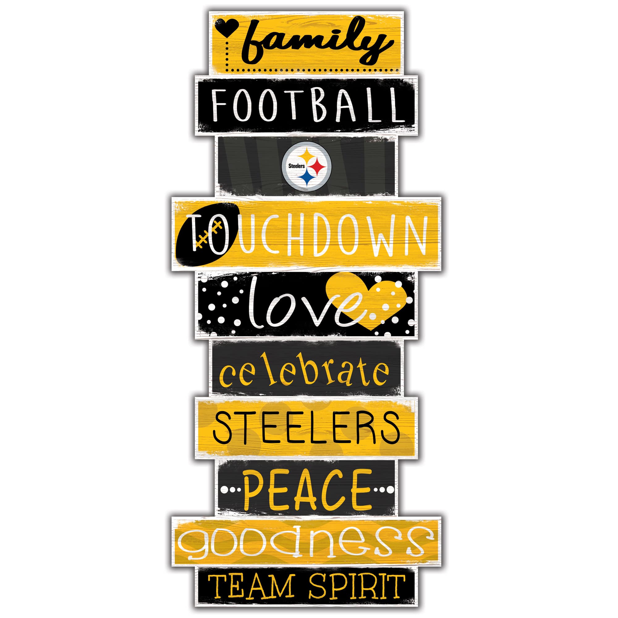 Fan Creations - Pittsburgh Steelers 5'' x 24'' Celebrations Stack Sign - Multicolor price history on PriceWatchPro