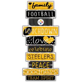 Fan Creations - Pittsburgh Steelers 5'' x 24'' Celebrations Stack Sign - Multicolor