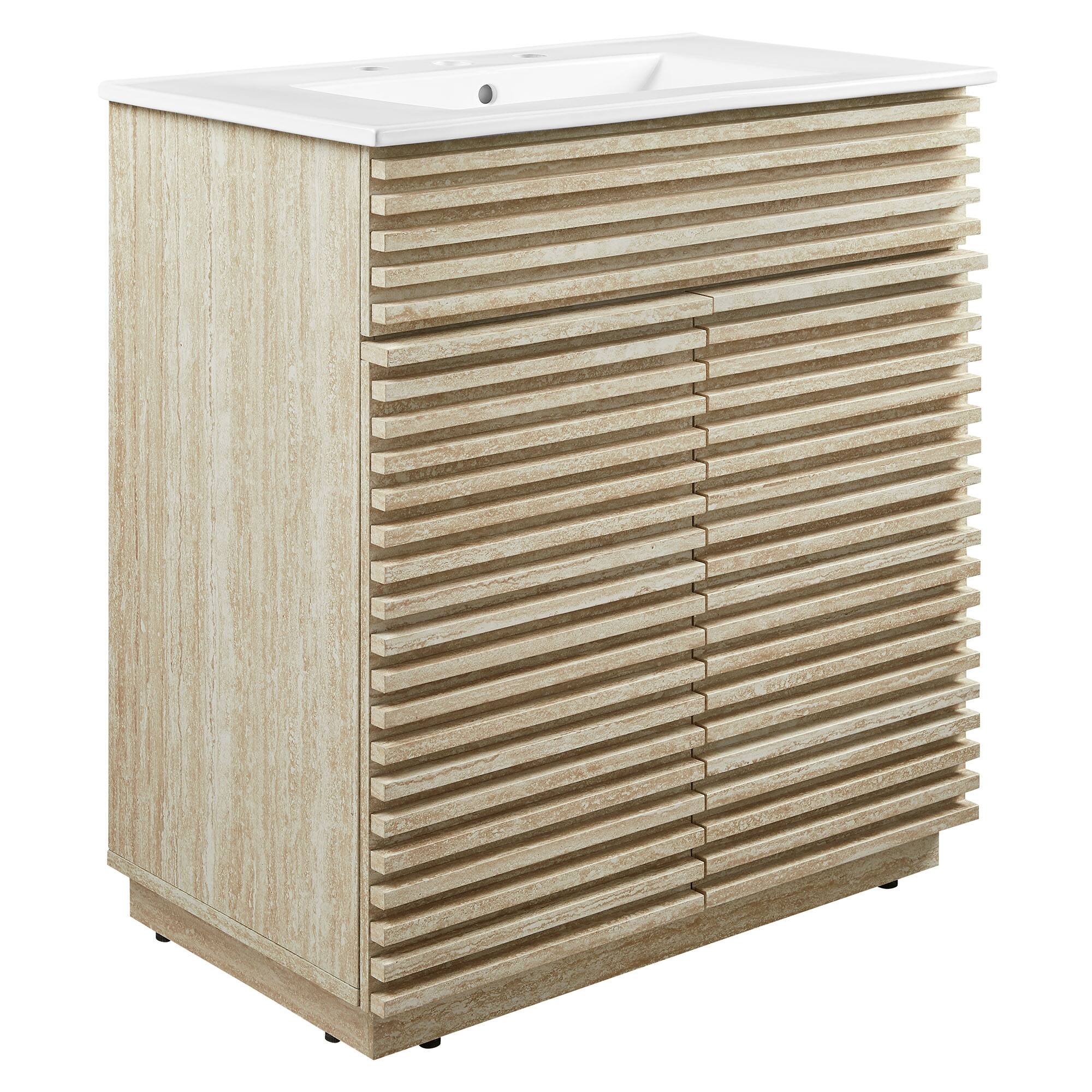 Angle. Modway - Render 30" and 36" Bathroom Vanities with White Basin Included by Modway - White.