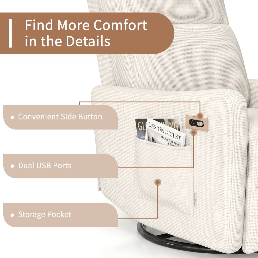 Find More Comfort in the Details  
Convenient Side Button  
Dual USB Ports  
Storage Pocket