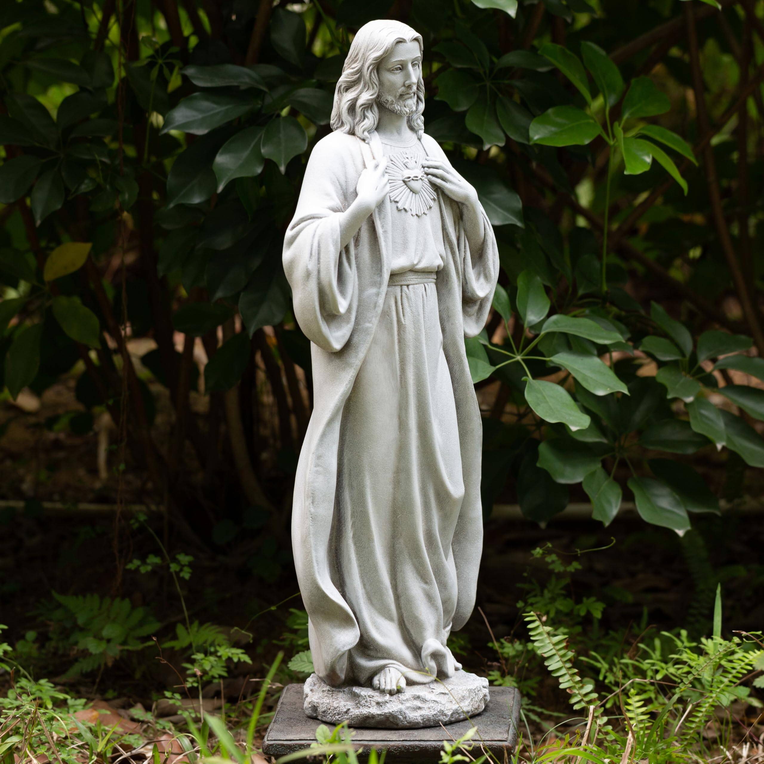 Alt View 1. Refined Abode Design - Bc Sacred Heart Of Statue 24 5 H For Garden Outdoor Yard Patio Lawn Hallway Religious Gift Handpainted By.