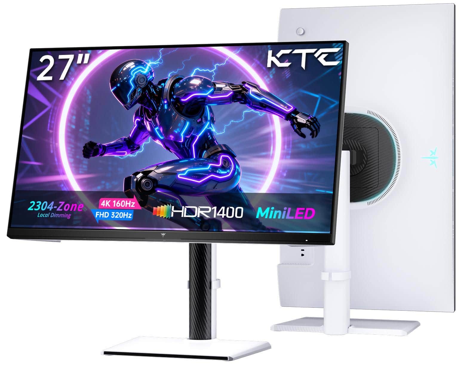 27"  
KTC  
2304-Zone 4K 160Hz Local Dimming FHD 320Hz  
HDR1400 MiniLED
