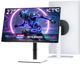KTC - M27P6S 27" 4K MiniLED Gaming Monitor, UHD Dual Mode, 4K 160Hz/320Hz, HDR1400, Fast IPS, 1ms, HDMI 2.1, USB-C, 65W, KVM - 2026 Updated White