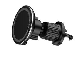 Brookstone - 15W Magsafe Wireless Charging 360 Degree Secure Car Vent Mount - Black