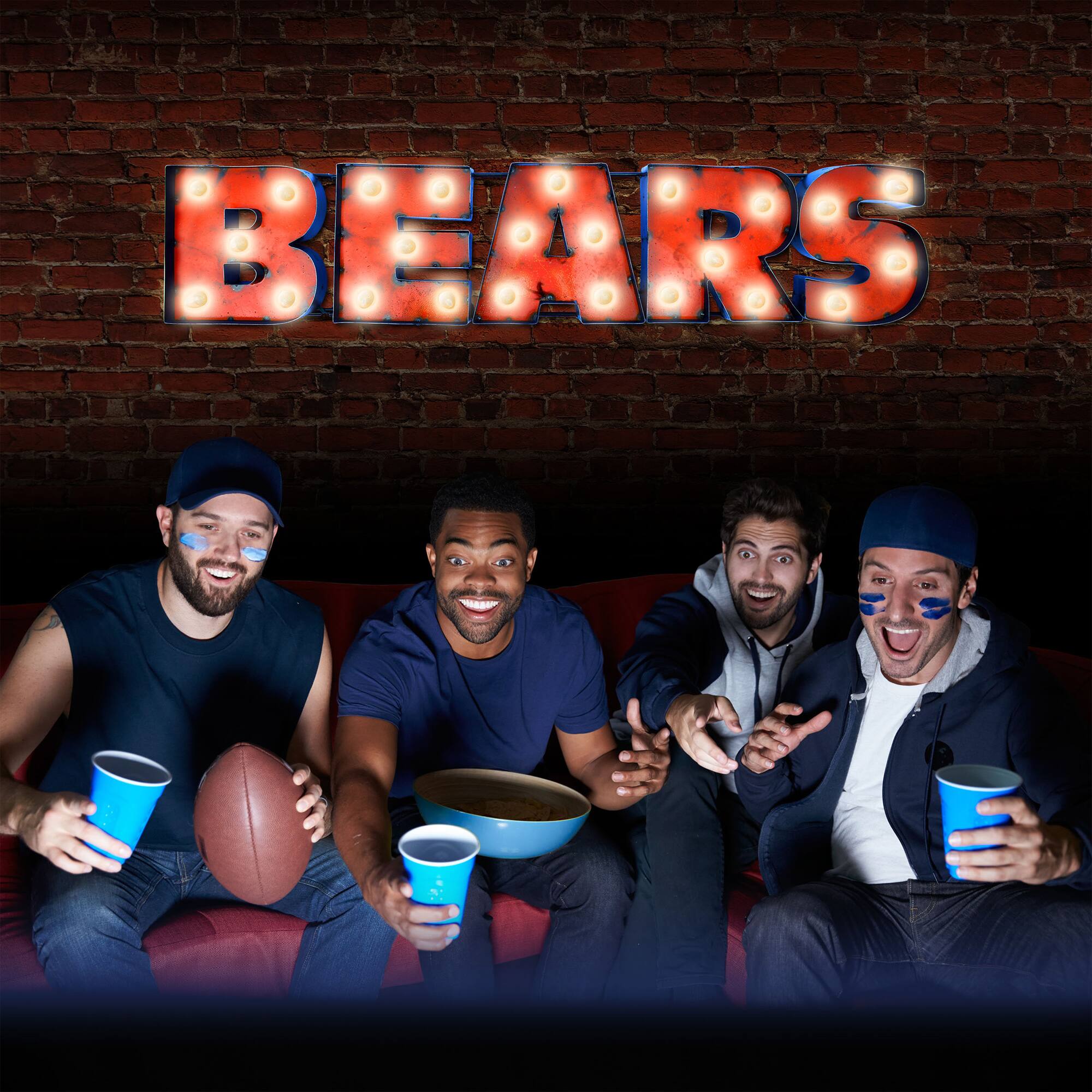 Alt View 2. Imperial - Chicago Bears 43.5'' x 8.75'' Lighted Recycled Metal Sign - Multicolor.