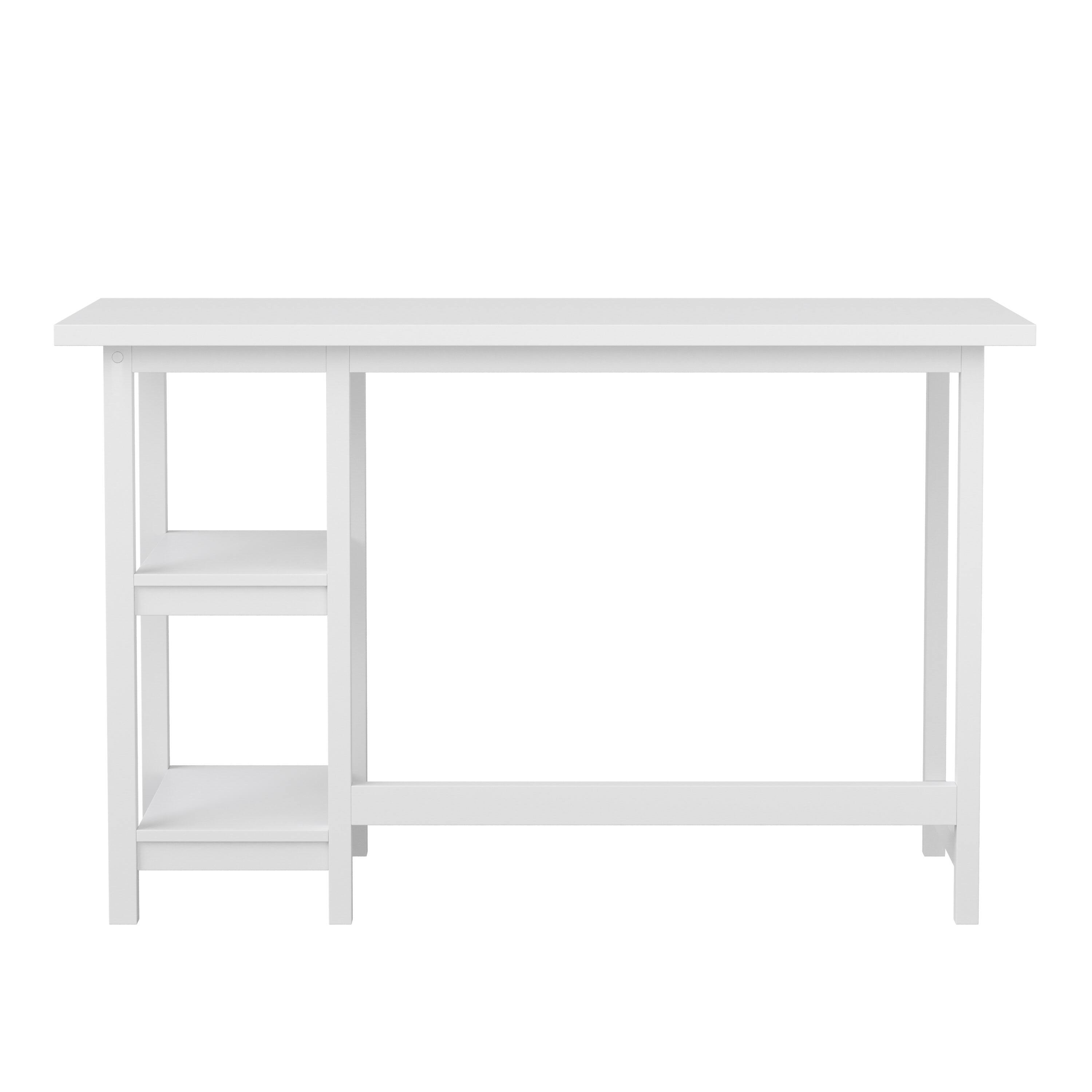 Alt View 18. Martha Stewart - Beckett Modern Trestle Desk with Open Side Shelving - White Wood Grain.