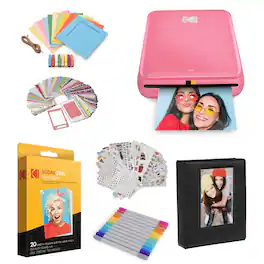 Kodak - Step Mobile Instant Photo Printer 2x3" & Photo Paper Starter Bundle for iOS & Android - Pink