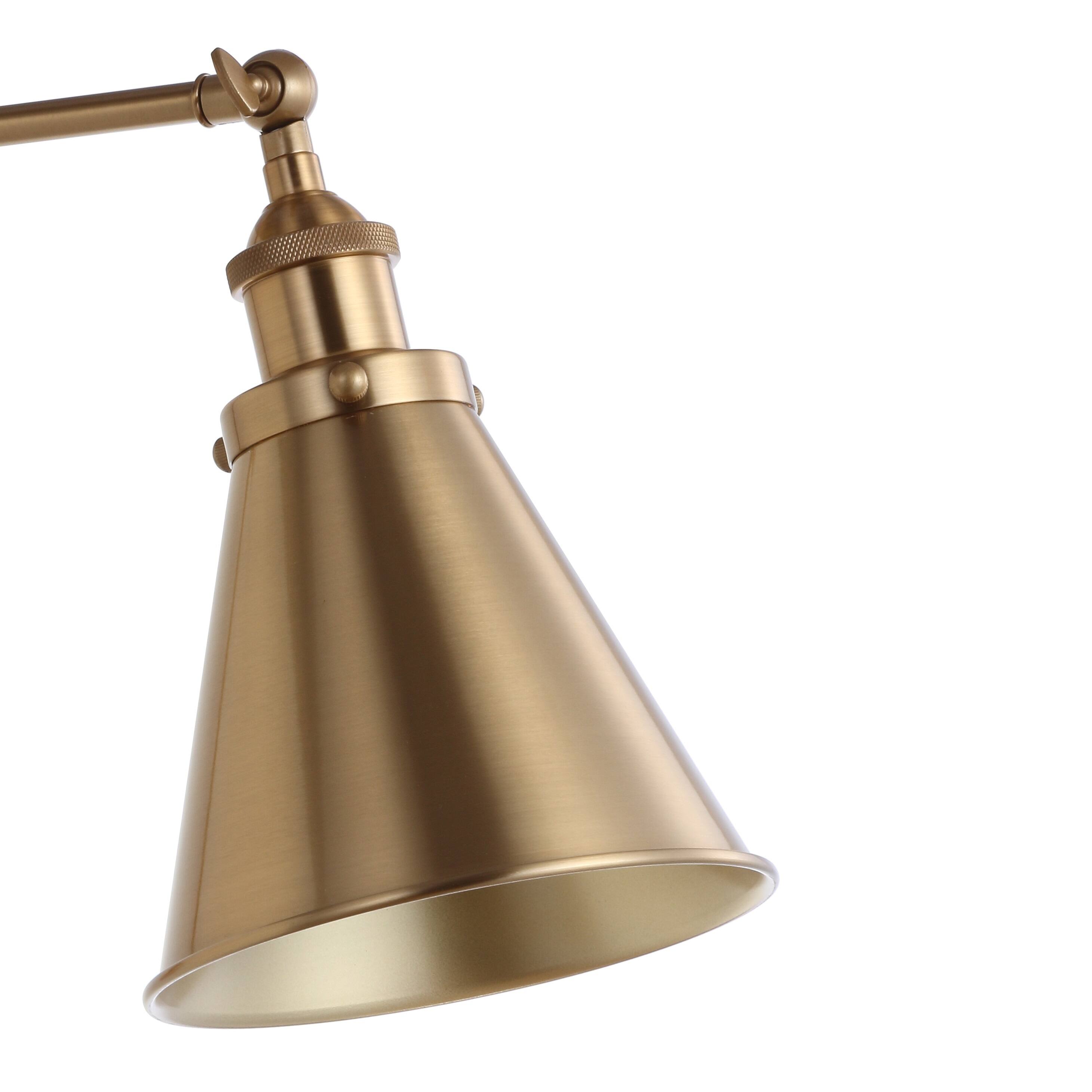 Alt View 5. Jonathan Y - Rover 7" Classic Industrial Metal Adjustable Arm LED Wall Sconce, Brass Gold (Set of 2) - Brass Gold.